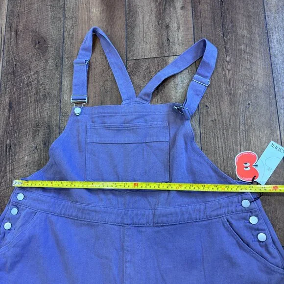 Cider Women's Wide Leg Oversized Bib Cargo Overalls Denim Sz 4XL Purple Wash NWT - Picture 8 of 12